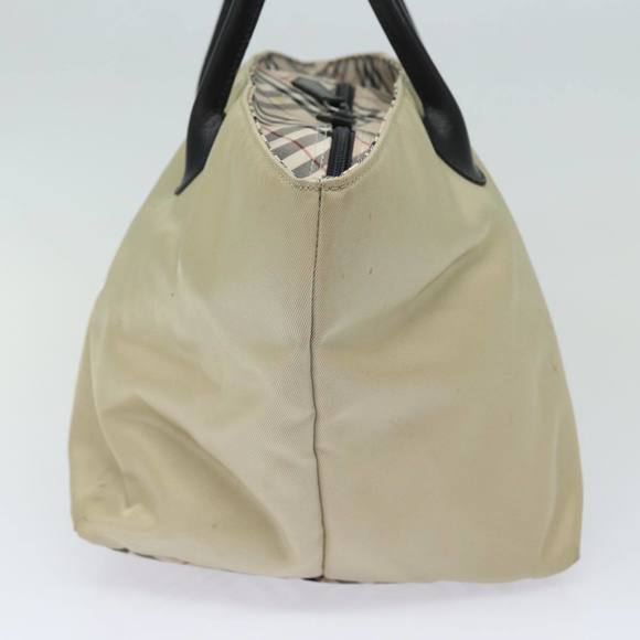 BURBERRY Nova Check Blue Label Hand Bag Nylon Beige Auth 81676 - Picture 6 of 16